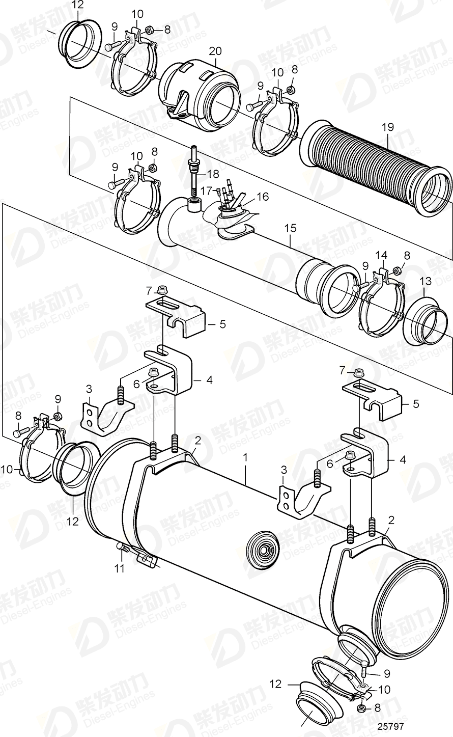 VOLVO V-clamp 20828465 Drawing
